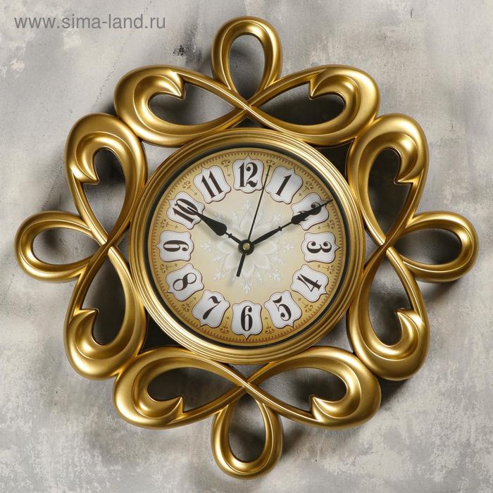 Часы настенные, серия: Интерьер, Часы настенные, серия: Интерьер, "Петли ажурные", плавный ход, d-39 см