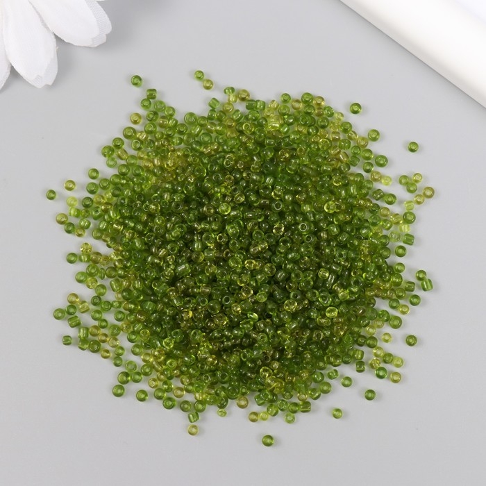 Бисер стекло 12/0  Бисер стекло 12/0 "Салат" прозрачный 450 гр МИКС