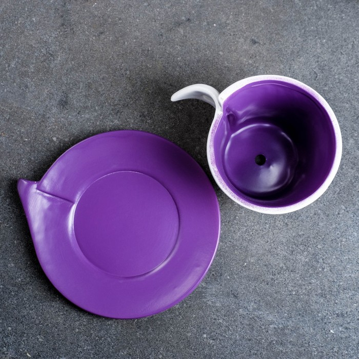 Горшок в форме чашки Горшок в форме чашки "Вильда" лаванда, 16х12х11см