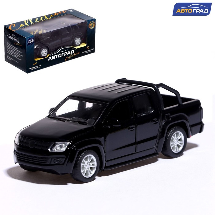 Машина металлическая «Тундра», открываются двери, 1:32, инерция, цвет чёрный Машина металлическая «Тундра», открываются двери, 1:32, инерция, цвет чёрный