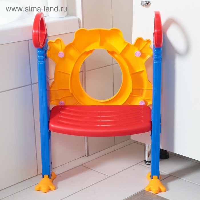 Детское сиденье на унитаз со ступенькой «Помощник малыша», с ручками, цветное Детское сиденье на унитаз со ступенькой «Помощник малыша», с ручками, цветное