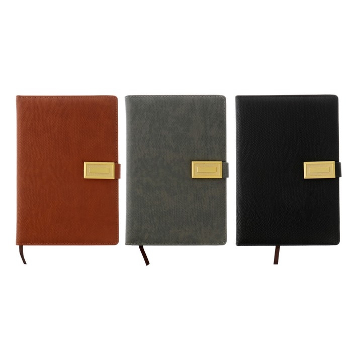 Ежедневник недатированный А5, 120 листов в клетку, с хлястиком, обложка кожзам, МИКС Ежедневник недатированный А5, 120 листов в клетку, с хлястиком, обложка кожзам, МИКС