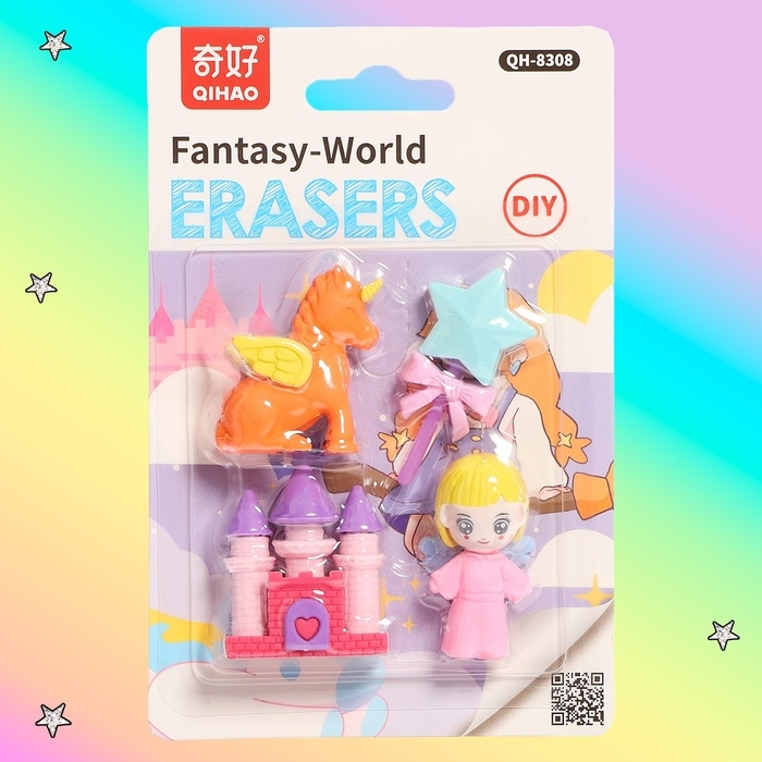 Игровой набор ластиков «Феечка», 4 шт., МИКС Игровой набор ластиков «Феечка», 4 шт., МИКС