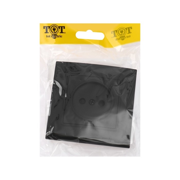 Розетка одноместная TOT Elegant, 10 А, скрытая, без з/к, черная Розетка одноместная TOT Elegant, 10 А, скрытая, без з/к, черная