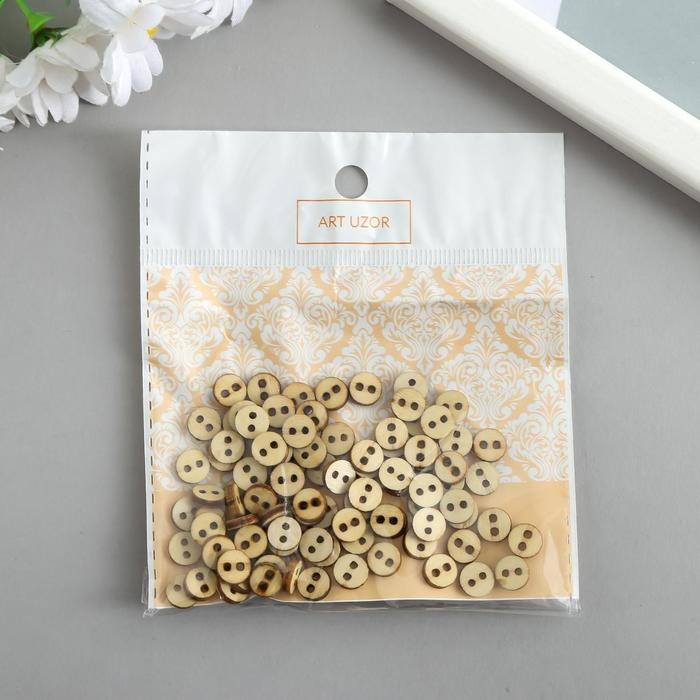 Пуговицы дерево для творчества 2 прокола Пуговицы дерево для творчества 2 прокола "Простые" набор 100 шт 0,8х0,8х0,2 см