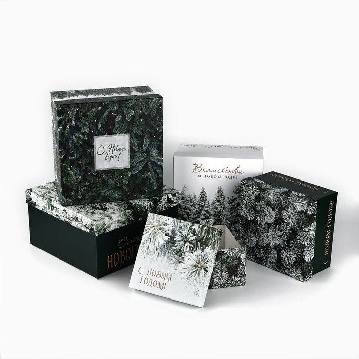 Набор подарочных коробк 5 в 1 «Снежная зима», 14 х 14 х 8–22 х 22 х12 см, Новый год Набор подарочных коробк 5 в 1 «Снежная зима», 14 х 14 х 8–22 х 22 х12 см, Новый год
