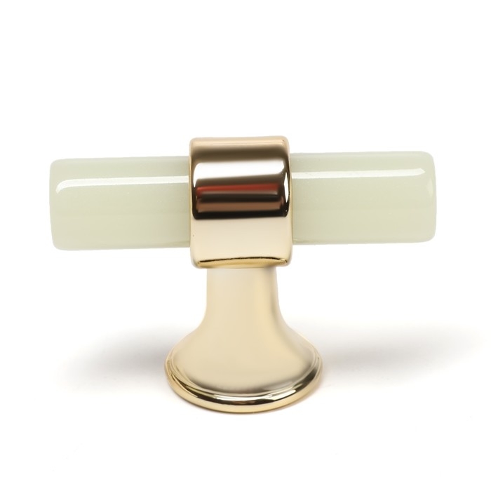 Ручка кнопка CAPPIO PK106, D=12 мм, пластик, цвет фосфор/золото Ручка кнопка CAPPIO PK106, D=12 мм, пластик, цвет фосфор/золото