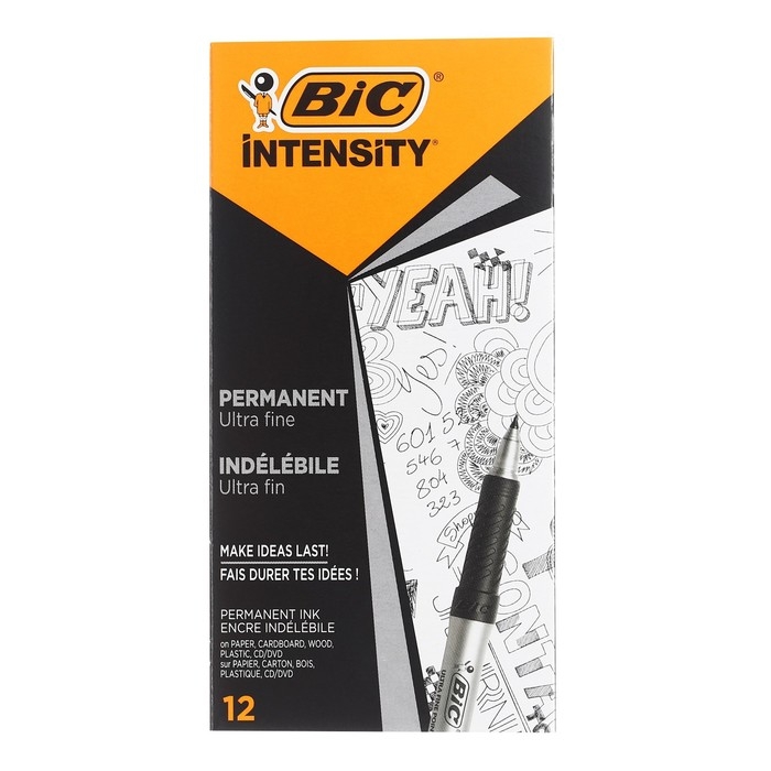 Перманентный маркер универсальный 0.8мм BIC Marking Ultra Fine, тонкое письмо, резиновый клип, чёрный Перманентный маркер универсальный 0.8мм BIC Marking Ultra Fine, тонкое письмо, резиновый клип, чёрный