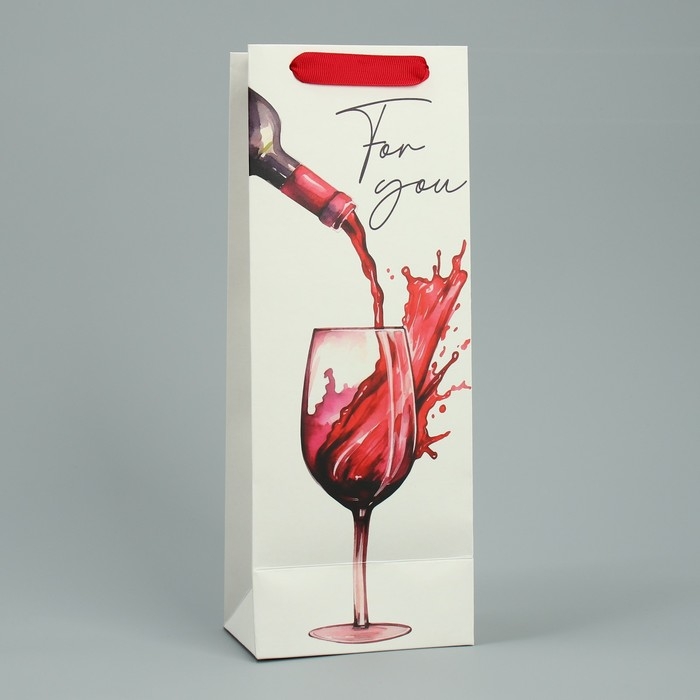Пакет подарочный под бутылку, упаковка, For you, 35 х 13 х 10 см Пакет подарочный под бутылку, упаковка, For you, 35 х 13 х 10 см