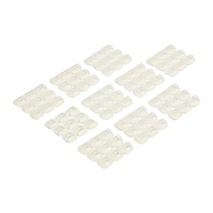 Держатель самоклеящийся для проводов и гирлянд ТУНДРА krep, 15х15 мм, 90 шт.