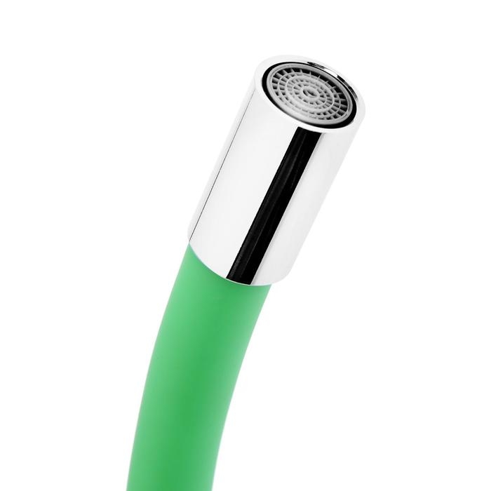 Смеситель для кухни ROEGEN RC014G, однорычажный, гибкий излив, цинк, салатовый, хром Смеситель для кухни ROEGEN RC014G, однорычажный, гибкий излив, цинк, салатовый, хром