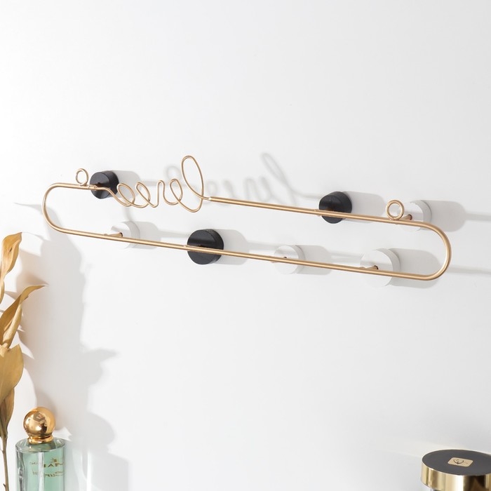 Крючки декоративные металл Крючки декоративные металл "Love. Цветные точки" 9х4х39 см