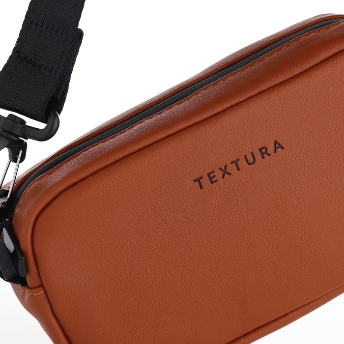 Сумка женская на молнии, TEXTURA, маленький размер, длинный ремень, цвет коричневый Сумка женская на молнии, TEXTURA, маленький размер, длинный ремень, цвет коричневый