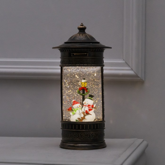 Светодиодная фигура «Фонарь со снеговиками» 14 × 27 × 14 см, пластик, батарейки ААх3 (не в комплекте), USB, свечение тёплое белое Светодиодная фигура «Фонарь со снеговиками» 14 × 27 × 14 см, пластик, батарейки ААх3 (не в комплекте), USB, свечение тёплое белое