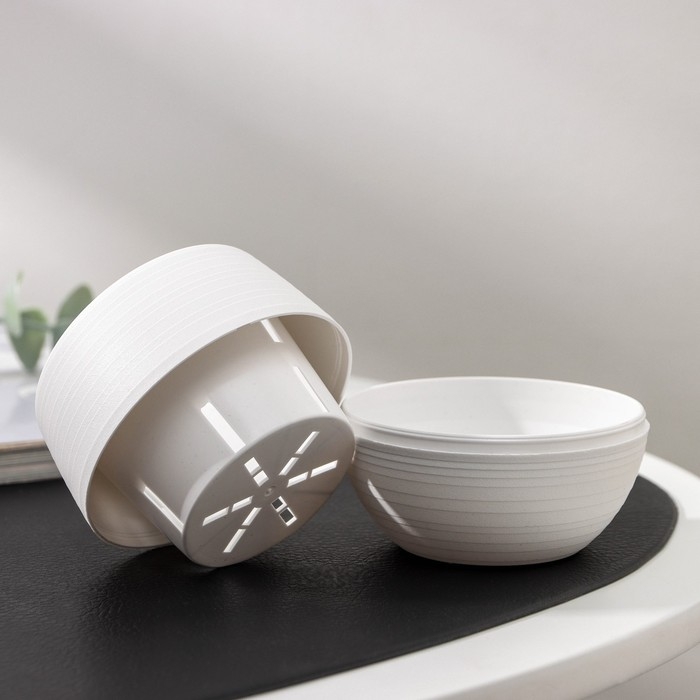 Горшок для цветов с поддоном «Япония», 125 мл, d=8 см, h=6,5 см, цвет белый Горшок для цветов с поддоном «Япония», 125 мл, d=8 см, h=6,5 см, цвет белый