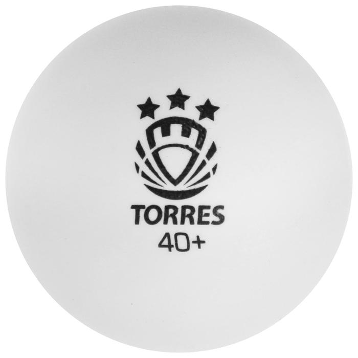 Мяч для настольного тенниса TORRES Profi, 3 звезды, 40 мм, 6 шт., цвет белый
