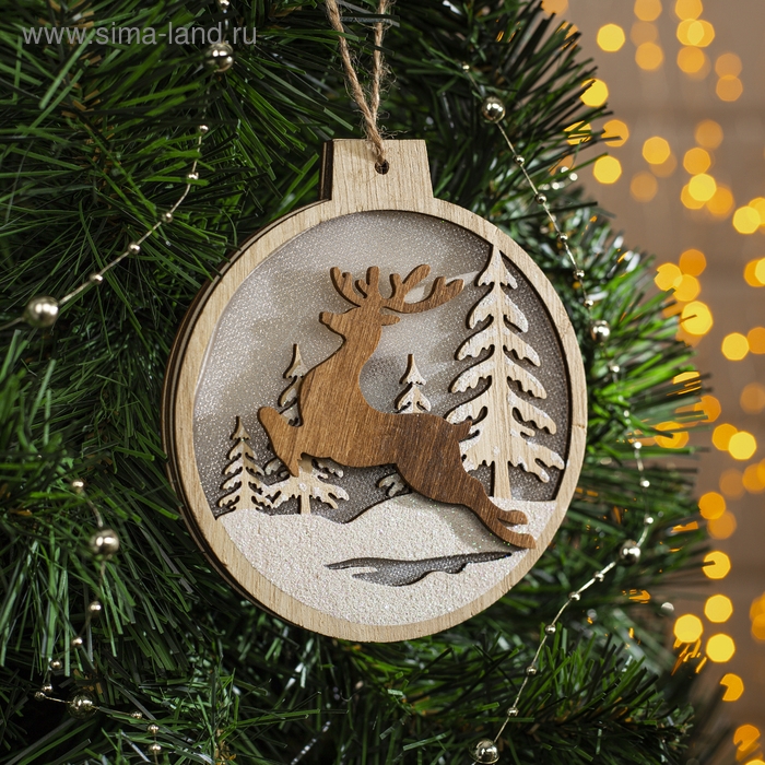 Ёлочная игрушка «Бегущий олень», от батареек, свечение тёплое белое Ёлочная игрушка «Бегущий олень», от батареек, свечение тёплое белое