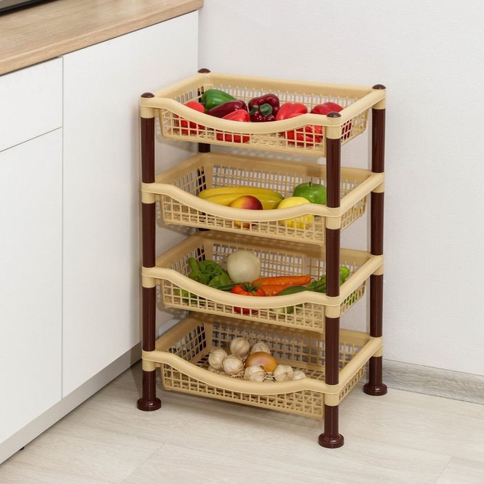 Полка напольная для овощей «Хозяюшка», бежевая Полка напольная для овощей «Хозяюшка», бежевая