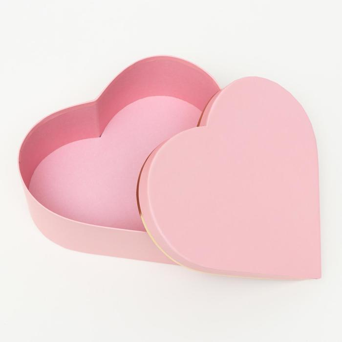 Набор коробок 3 в 1 Набор коробок 3 в 1 "Сердца" розовый, 28.5 x 26 x 11 - 23.5 x 21 x 8.5 см