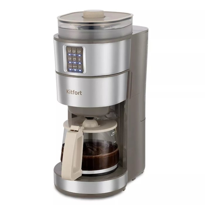 Кофемашина Kitfort КТ-7204, капельная, 1000 Вт. 1.38 л, серебристый Кофемашина Kitfort КТ-7204, капельная, 1000 Вт. 1.38 л, серебристый