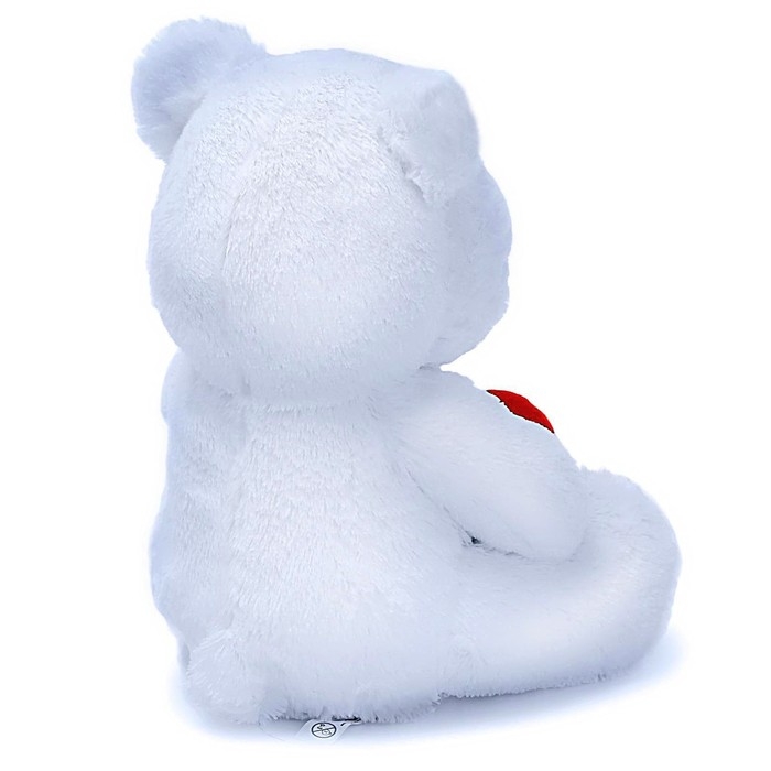 Мягкая игрушка «Медведь Вельвет» с валентинкой, 30 см, цвет белый