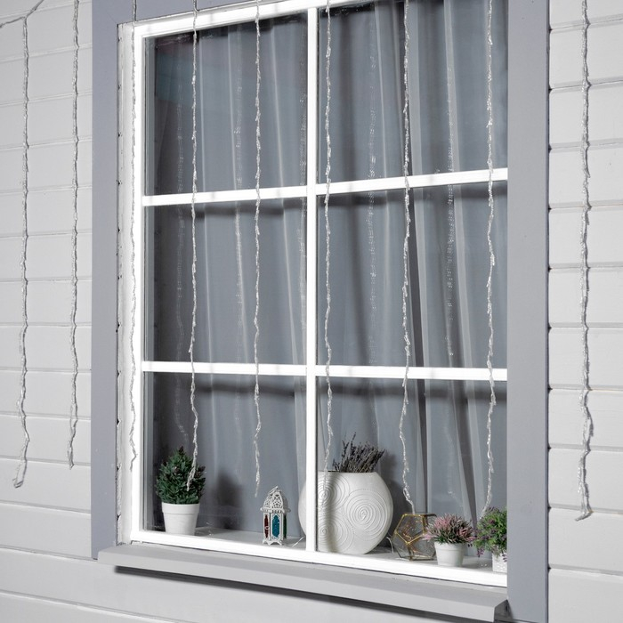 Гирлянда «Водопад» 2 × 1.5 м, IP44, прозрачная нить, 400 LED, свечение бело-синее, 8 режимов, 220 В Гирлянда «Водопад» 2 × 1.5 м, IP44, прозрачная нить, 400 LED, свечение бело-синее, 8 режимов, 220 В