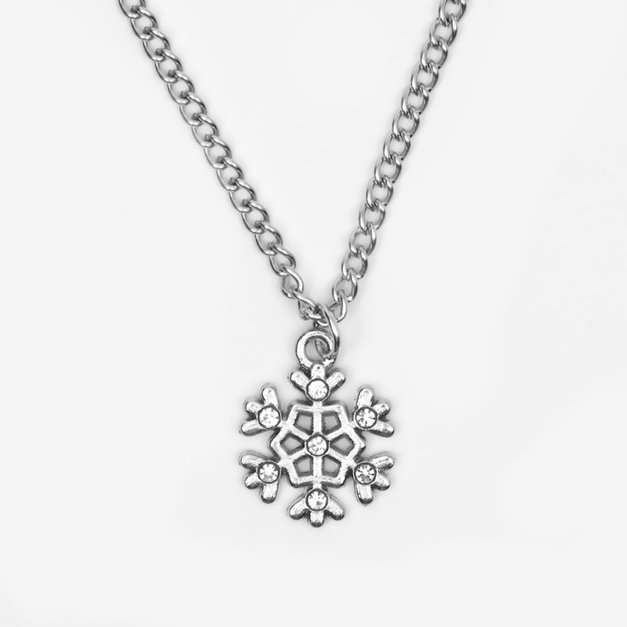 Новый год! Кулон «Снежинка» мечтай, цвет серебро, 42 см Новый год! Кулон «Снежинка» мечтай, цвет серебро, 42 см