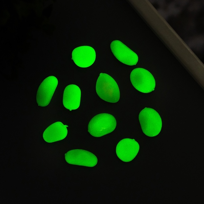 Декор для творчества пластик светится в темноте  Декор для творчества пластик светится в темноте "Жёлтые камешки" набор 12 шт