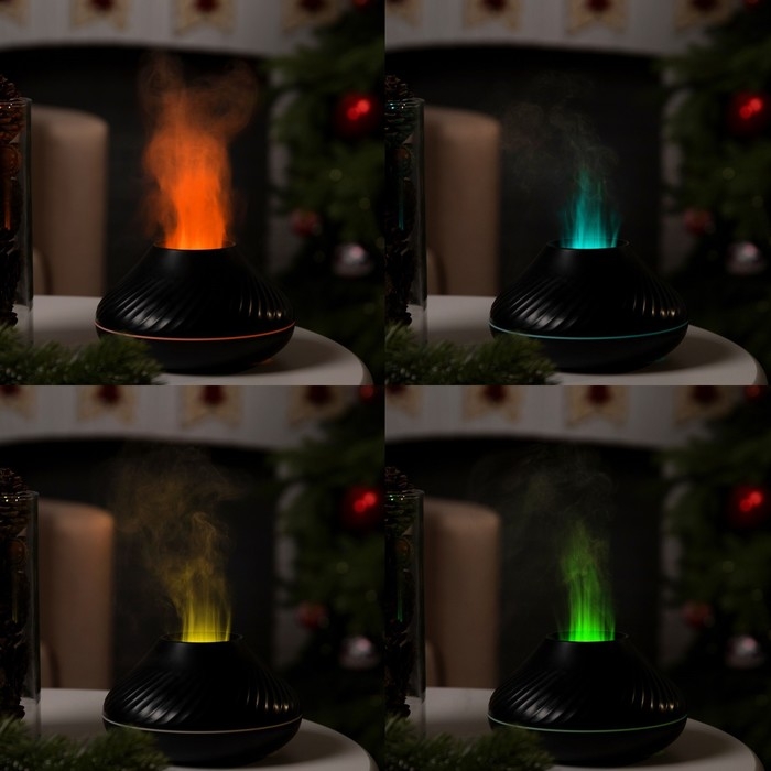 Увлажнитель воздуха Luazon HM-10, эффект пламени, 130 мл, 4,5 Вт, USB, чёрный