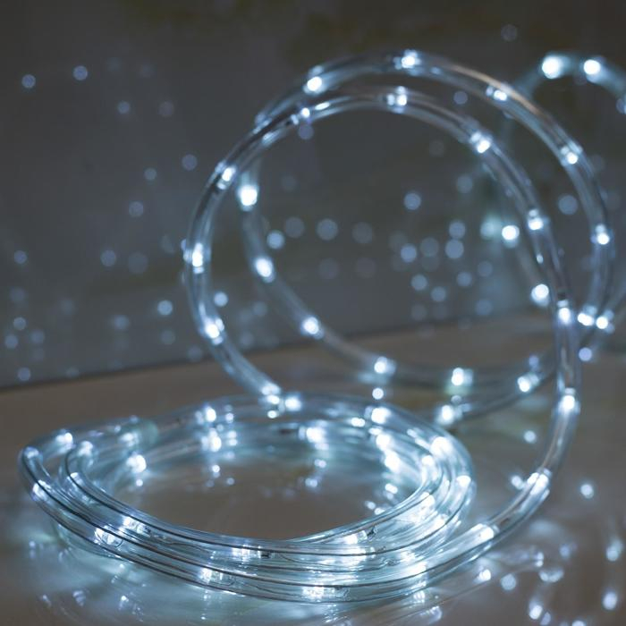 Световой шнур Luazon Lighting 10 мм, IP65, 5 м, 24 LED/м, 220 В, 8 режимов, свечение белое Световой шнур Luazon Lighting 10 мм, IP65, 5 м, 24 LED/м, 220 В, 8 режимов, свечение белое