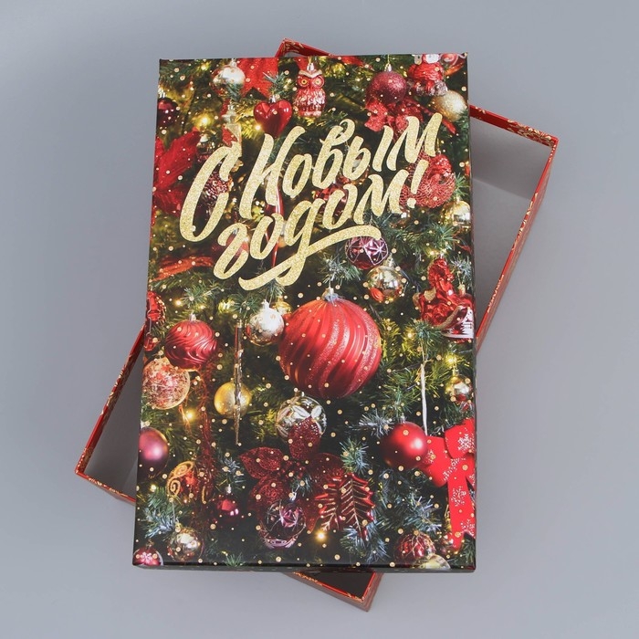 Коробка подарочная «Ёлочные игрушки», 32.5 х 20 х 12.5 см, Новый год Коробка подарочная «Ёлочные игрушки», 32.5 х 20 х 12.5 см, Новый год