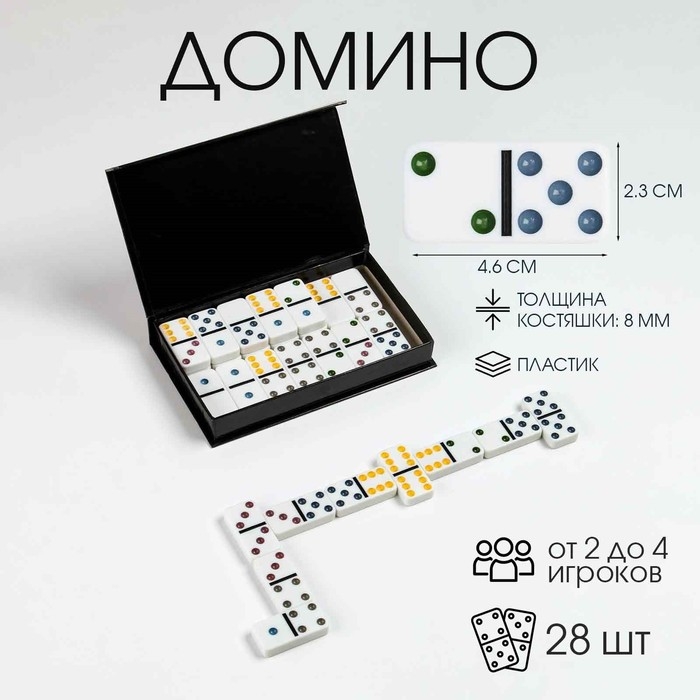 Домино, 10 x 16 см, костяшка 4.6 х 2.3 см Домино, 10 x 16 см, костяшка 4.6 х 2.3 см