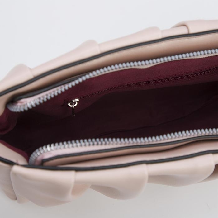 Кросс-боди на молнии, наружный карман, длинный ремень, цвет светло-розовый Кросс-боди на молнии, наружный карман, длинный ремень, цвет светло-розовый