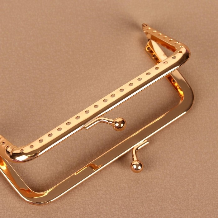 Фермуар пришивной «Прямоугольник», 10 см, цвет золотой Фермуар пришивной «Прямоугольник», 10 см, цвет золотой