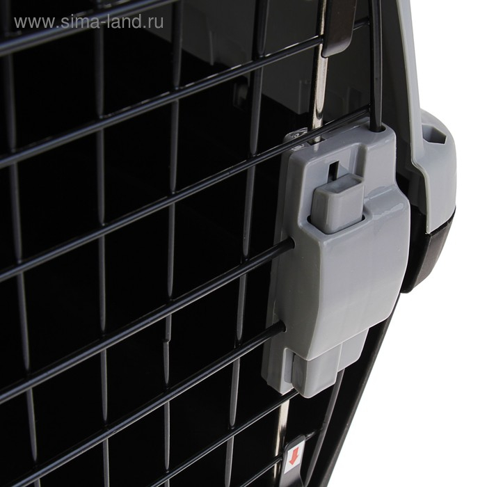 Переноска для животных с 2 люками и креплением для наплечного ремня 58х37х37, до 12 кг, серо-чёрная Переноска для животных с 2 люками и креплением для наплечного ремня 58х37х37, до 12 кг, серо-чёрная