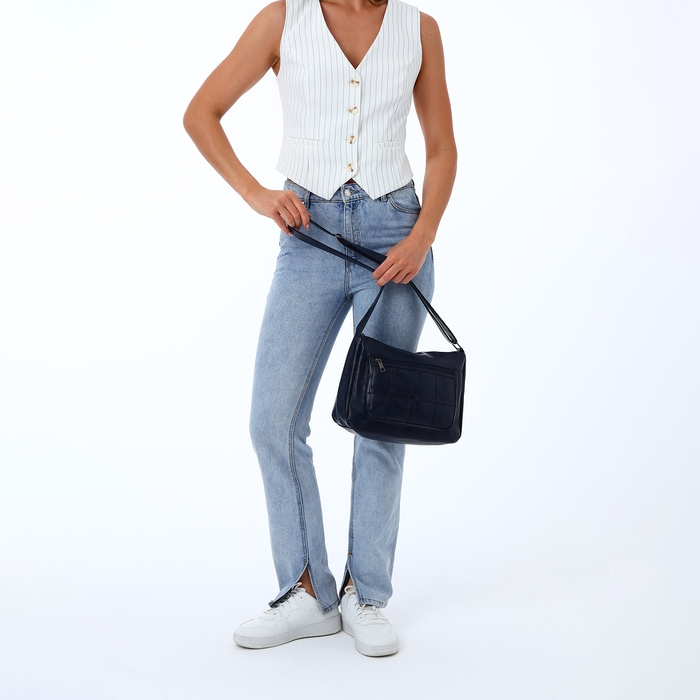 Сумка женская на молнии, цвет синий Сумка женская на молнии, цвет синий