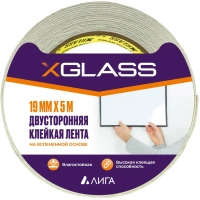 Клейкая лента двусторонняя на вспененной основе XGLASS 19мм х 5м (160405)