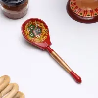 Ложка деревянная &laquo;Краснушка&raquo;, столовая, 20&times;6.3 см, хохлома, ручная роспись, МИКС
