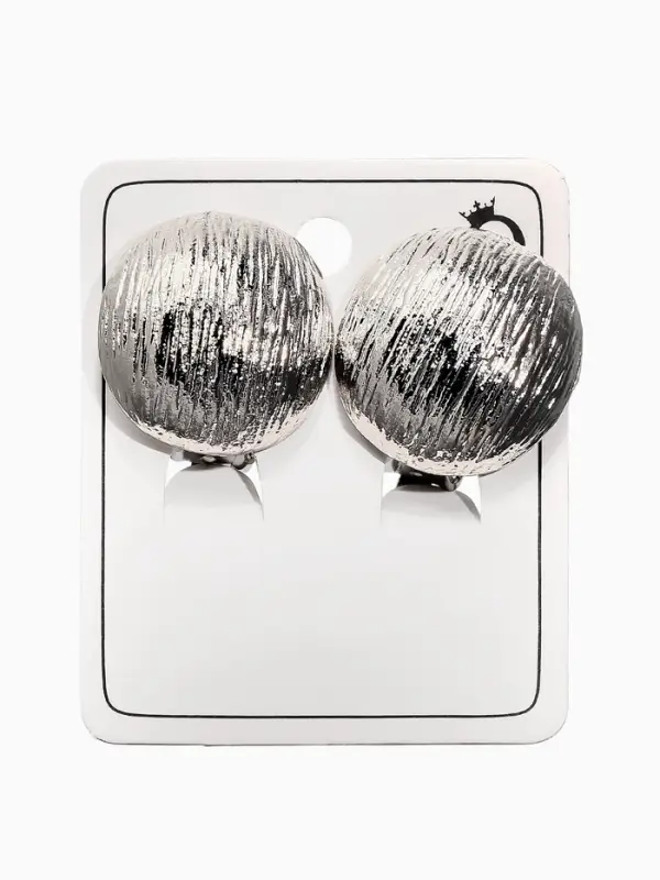 Серьги клипсы для ушей QF &laquo;Полукруг&raquo;, цвет серебро