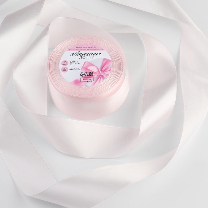 Лента атласная, 40 мм × 23 ± 1 м, цвет камея Лента атласная, 40 мм × 23 ± 1 м, цвет камея
