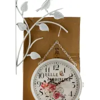 Часы настенные двусторонние &laquo;Птичка на ветке&raquo;, подвес, d=23 см, белые