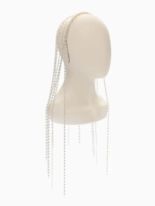 Украшение для волос «Паутина», 50 см, белое в серебре Украшение для волос «Паутина», 50 см, белое в серебре