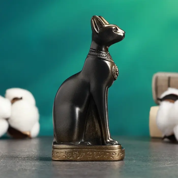 Фигурка гипс &laquo;Кошка египетская&raquo;, бронза, 7&times;14&times;5 см