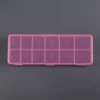 Органайзер для хранения мелочей, 12 секций, размер 18.4&times;6.7&times;2 см, прозрачный, розовый