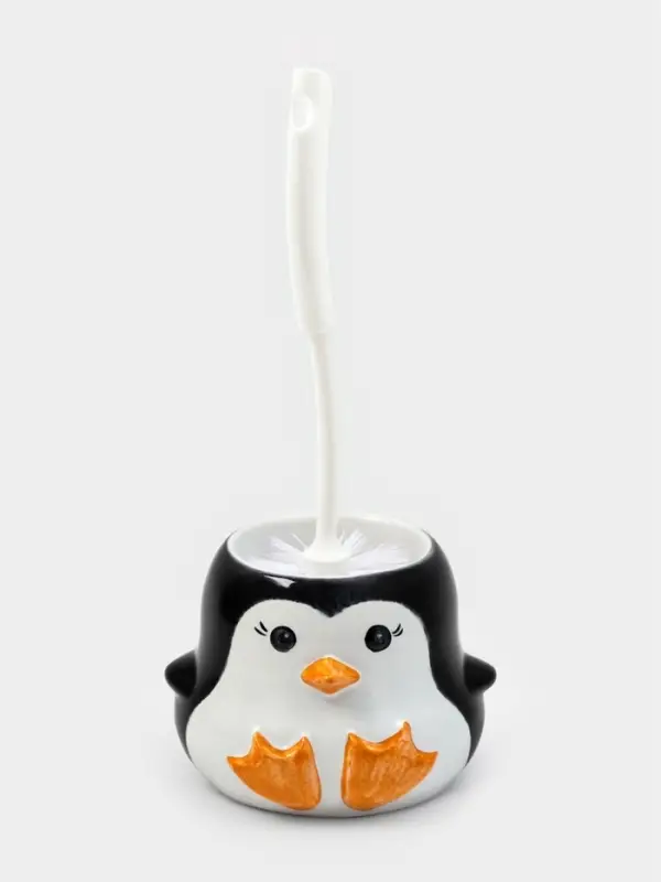 Ёршик для унитаза с подставкой &laquo;Пингвин&raquo;, фарфор