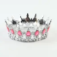 Корона топпер для торта серебряная с камнями