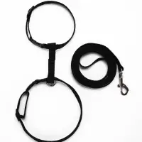 Комплект для кошек, ширина 1 см, ОШ 16.5-27 см, ОГ 21-35 см, поводок 120 см, чёрный