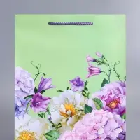 Пакет подарочный ламинированный &laquo;Цветы&raquo;, 26&times;12&times;32 см