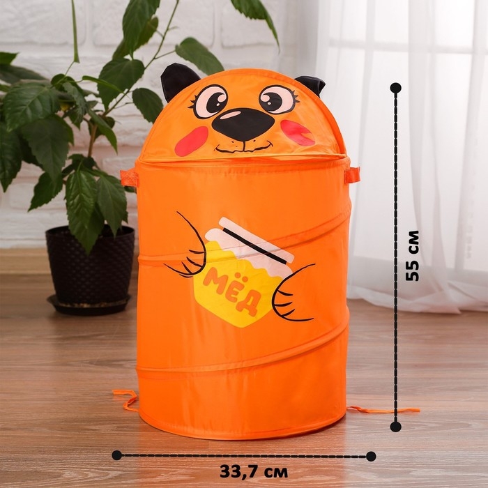 Корзина для хранения игрушек «Мишка» с ручками, 33.7х33.7х55 см Корзина для хранения игрушек «Мишка» с ручками, 33.7х33.7х55 см