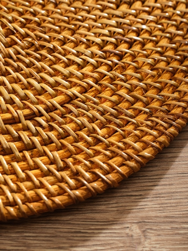 Коврик сервировочный плетеный овальный ротанг, 40х30х0,5 см